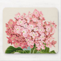 Antique Botanical Romantic Pink Hydrangea Mousepad