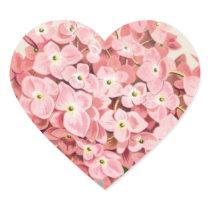 Antique Botanical Romantic Pink Hydrangea Stickers