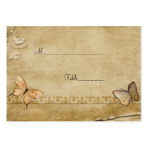 Antique Butterfly Table Place Card Business Card Template