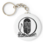 Antique Calligraphy Masonic Symbols Letter O Keychain