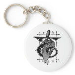 Antique Calligraphy Masonic Symbols Letter T Key Chains
