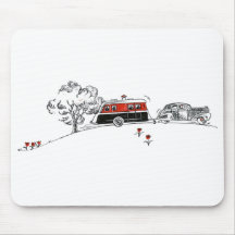 Antique Camper and Car Mouse Mat
