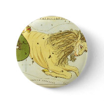 Antique Capricorn, the Goat, Signs of the Zodiac Pinback Button