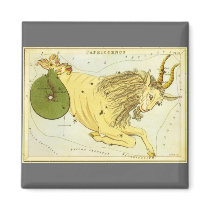 Antique Capricorn, the Goat, Signs of the Zodiac Refrigerator Magnets