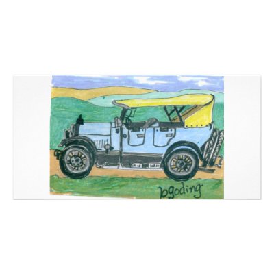 Antique car customized photo card by Flags1