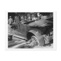 Antique Car Wreck, 1918 Postcard