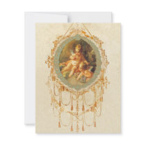 Antique Cherub Ornate Art Design Invitation