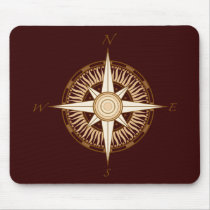 Antique Compass Brown Mousepad