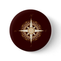 Antique Compass Button Pin