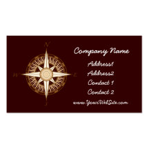 Antique Compass Chocolate Brown Business Card
