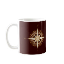 Antique Compass Chocolate Brown Mug