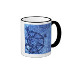 Antique compass rose coffee mugs