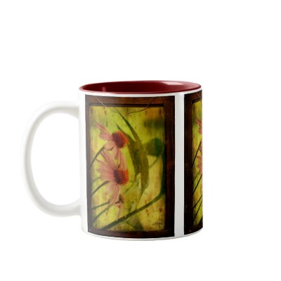 Antique Cone Flowers Framed - Mug by LoisBryan