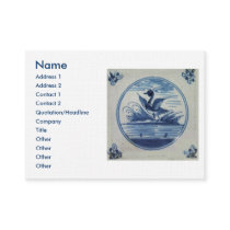 Antique Delft Blue Tile - Duck in the Water Business Card