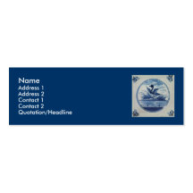 Antique Delft Blue Tile - Duck in the Water Business Cards