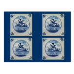 Antique Delft Blue Tile - Duck in the Water Post Cards