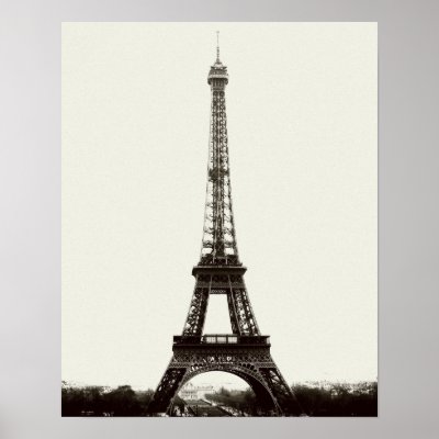 Antique Eiffel Tower Poster by KristensDesigns