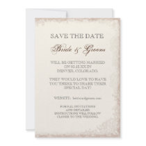Antique English Rose Floral Swirl Wedding Invites