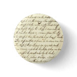 Antique Ephemera Cursive Calligraphy Script Sample Pinback Button