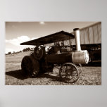 Antique Farm Tractor Metal Wheels Sepia print