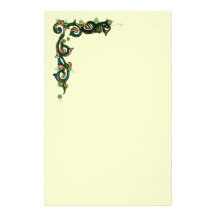 ANTIQUE FLORENTINE FLORAL MOTIFS STATIONERY PAPER