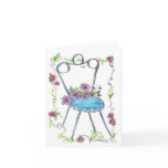 Antique Flower Chair Drawing Blank Notecard