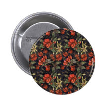 Antique Flowers by Alexandra Cook aka Linandara Pinback Button
