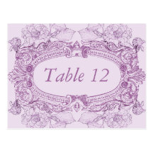 Antique Frame Lilac Table Number Card Postcard