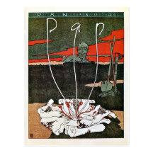 Antique German magazine Pan vintage ad Postcard