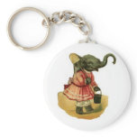 Antique Girl Elephant Keychain