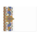 Antique Gold Floral with Blue Leaf Border Template business cards