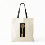 Antique Golden Gold Steampunk Skeleton Key Tote Bag