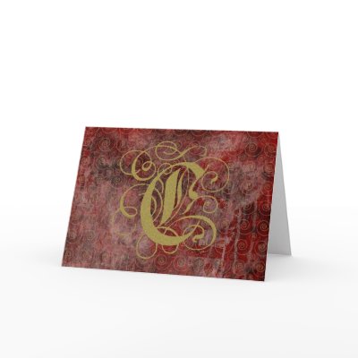 Antique Goth Syle Monogrammed Cards, Letter C by naturetees
