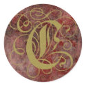 Antique Goth Syle Monogrammed Cards, Letter C stickers