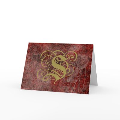 Antique Goth Syle Monogrammed Cards, Letter S by naturetees