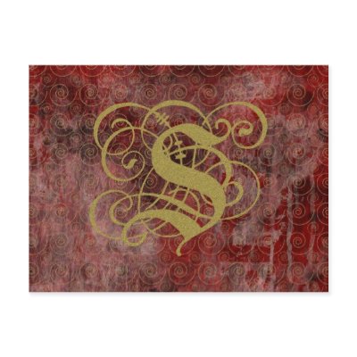 Antique Goth Syle Monogrammed Cards, Letter S Post Card by naturetees