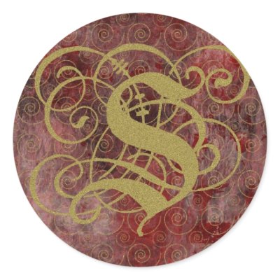 Antique Goth Syle Monogrammed Cards, Letter S by naturetees