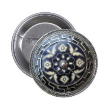 Antique Greek Jewellery - Flower Pin/ Brooch butto