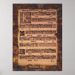 Antique Gregorian Chant Sheet Music Art Poster posters
