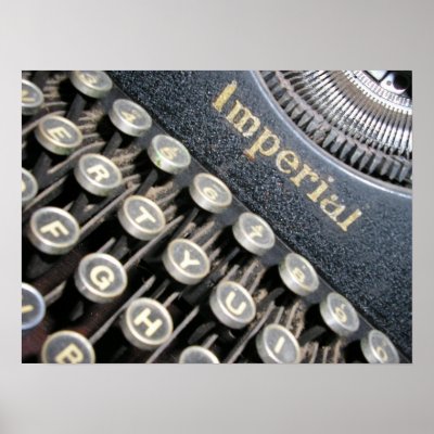 Antique Imperial Typewriter Poster by Topteevintage