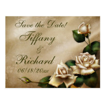Antique Ivory Rose Post Cards