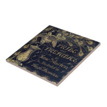Antique Jane Austen Pride and Prejudice Peacock Ceramic Tiles