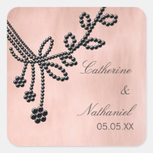 Antique Jewels Wedding Stickers, Jet Black