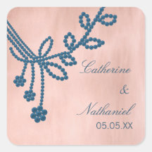 Antique Jewels Wedding Stickers, Royal Blue