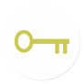 antique Key Round Sticker