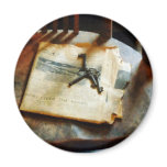 Antique Keys on Newspaper Refrigerator Magnet