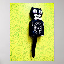 Antique kit Cat Clock Poster