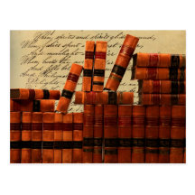 Antique Leather Books Post Card