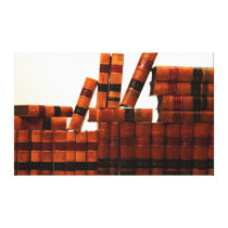 Antique Leather Books Wrapped Canvas Gallery Wrap Canvas