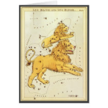 Antique Leo, the Lion, Signs of the Zodiac Greeting Cards